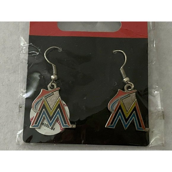 Miami Marlins Logo Dangle Earrings Marlins Fans - Picture 8 of 12